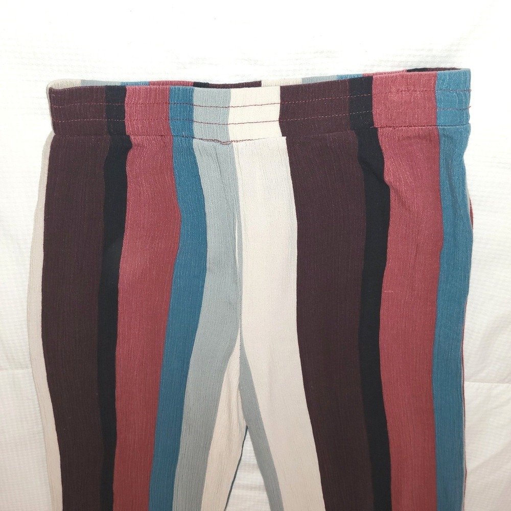 Hiatus Wide Leg Color Stripe Elastic Waist Beatnik Rockabilly 60s Retro Pants S - Picture 4 of 7